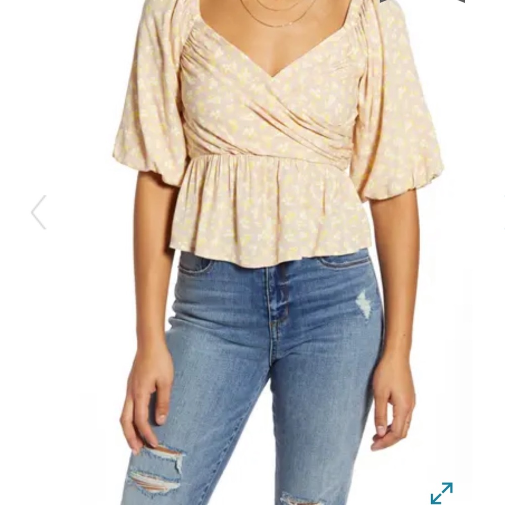 All in favor floral cross front crop top